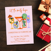 Invitation Elegant Chic cocktail tropical boisson 60e anniver