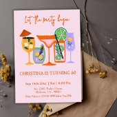 Invitation Elegant Chic cocktail tropical boisson 60e anniver