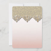 Invitation Elegant Chic Damask Fête des mariées (Dos)