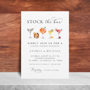 Invitation Élégant Chic Écriture Stock Bar Couple Baby Shower