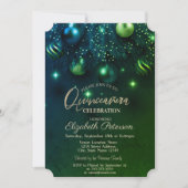 Invitation Élégant chic élégant ornements Green Quinceañera (Devant)