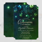 Invitation Élégant chic élégant ornements Green Quinceañera (Devant / Derrière)