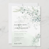 Invitation Élégant Chic Eucalyptus Botanique Sage Mariage (Devant)