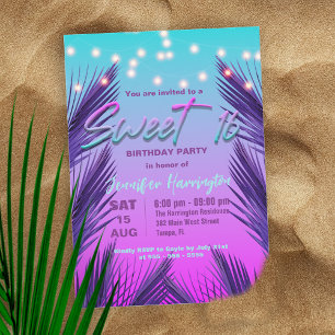 Invitation Élégant Chic Exotic Tropical Summer Sweet 16