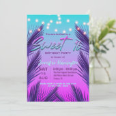 Invitation Élégant Chic Exotic Tropical Summer Sweet 16 (Debout devant)