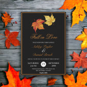 Invitation Elégant Chic Fall in Love Rustique Automne Mariage