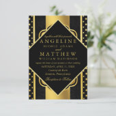 Invitation Élégant chic faux or blanc moderne Mariage Gatsby (Debout devant)