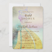 Invitation Élégant Chic, Fête des mariées de robe de mariée (Devant)