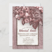 Invitation Elégant Chic Fleurs Bourgogne Dîner De Répétition (Devant)