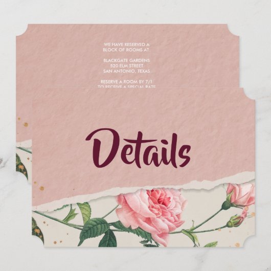 Invitation Élégant chic floral (Devant / Derrière)