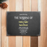 Invitation Élégant Chic Flourish Script Chalkboard Mariage<br><div class="desc">Cet élégant faire-part de mariage orné convient à un mariage moderne. Le design élégant et minimaliste est doté d'un élégant Faire-part de mariage de tableau de bord de script élégant</div>