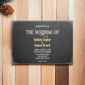 Invitation Élégant Chic Flourish Script Chalkboard Mariage