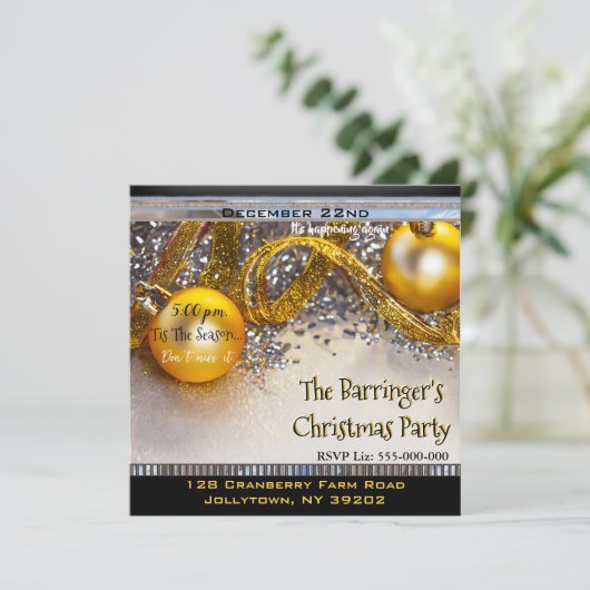 Invitation Élégant Chic Fun Cool Festif Noël (Debout devant)