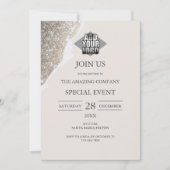 Invitation Elegant Chic Glitter & Neutral Event  (Devant)