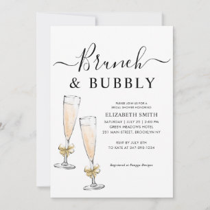 Invitation Elegant Chic Gold Brunch et Bubbly Fête des mariée