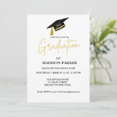 Invitation Élégant & Chic Gold Calligraphy Party (Debout devant)