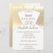 Invitation Elegant Chic Gold, Fête des mariées de robe de mar (Devant / Derrière)