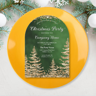 Invitation Elégant Chic Gold Parties scintillant Pine Corpora