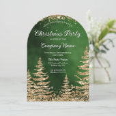 Invitation Elégant Chic Gold Parties scintillant Pine Corpora (Debout devant)