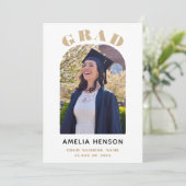 Invitation Élégant Chic Grad Photo Arch Graduation (Debout devant)