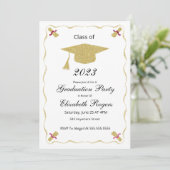 Invitation Élégant Chic Graduation Parties scintillant Casque (Debout devant)