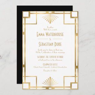 Invitation Élégant chic Great Gatsby Art Déco Mariage Invita