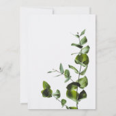 Invitation Élégant Chic Green Feuille Blanc Floral Mariage (Dos)