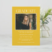 Invitation Élégant Chic Jaune Deux Photo Party (Debout devant)