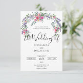 Invitation Elégant chic lavande couleur rose rose Mariage (Debout devant)