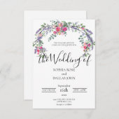 Invitation Elégant chic lavande couleur rose rose Mariage (Devant / Derrière)