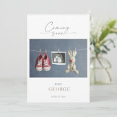 Invitation Elegant Chic Minimal Pregnancy Announcement Card (Debout devant)