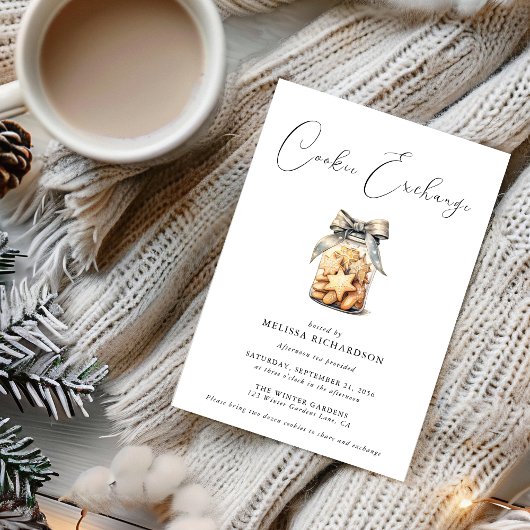 Invitation Élégant Chic Modern Cookie Exchange