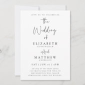 Invitation Élégant Chic Moderne Mariage de typographie simple (Devant)