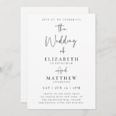 Invitation Élégant Chic Moderne Mariage de typographie simple (Devant / Derrière)