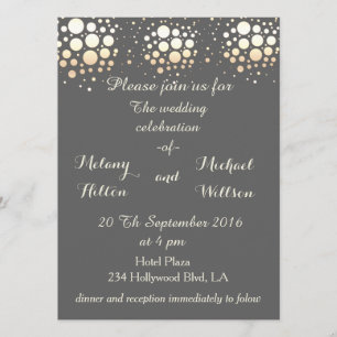 Invitation Elégant chic moderne or/bronze confetti mariage