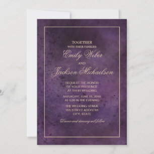 Invitation Élégant chic moderne Plum violet Mariage