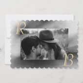 Invitation Élégant Chic noir blanc photo Mariage (Devant)