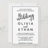 Invitation Élégant Chic Noir Et Blanc Mariage moderne (Devant)