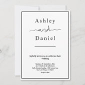 Invitation Élégant Chic Noir Et Blanc Mariage moderne (Devant)