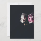 Invitation Élégant chic noir romantique rose Mariage à fleurs (Dos)