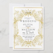 Invitation Élégant chic or bohème orné romantique Mariage (Devant)