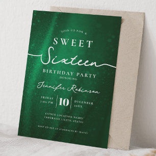 Invitation Élégant Chic Paillettes Sweet 16 Anniversaire Émer