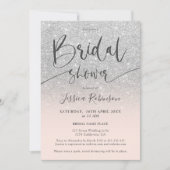 Invitation Élégant chic parties scintillant argent script dou (Devant)