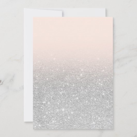 Invitation Élégant chic parties scintillant argent script dou (Dos)