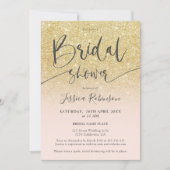 Invitation Elegant chic parties scintillant or script douche (Devant)