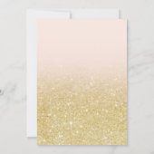 Invitation Elegant chic parties scintillant or script douche (Dos)