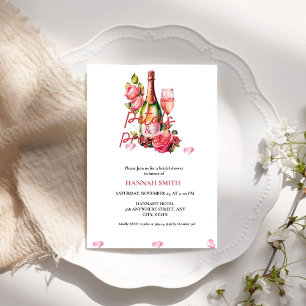 Invitation Elegant & Chic Pétales et Fête des mariées Prosecc
