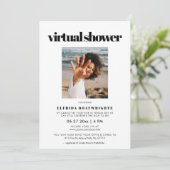 Invitation Élégant chic Photo de douche de mariée virtuelle (Debout devant)