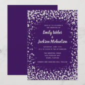 Invitation Élégant Chic Purple Parties scintillant Diamant Ar (Devant / Derrière)