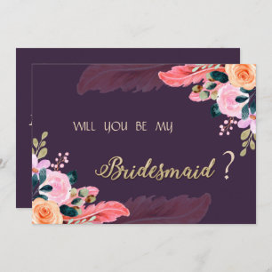 Invitation Élégant Chic Purple Roses